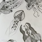 6a Quallenfamilie, Bleistiftzeichnung von Ela (SJ 2025_26)