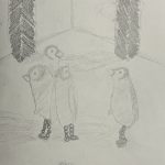 Skizze nach Benedikte Bjerre, The Birds, 2017, Rauminstallation