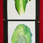 Malen mit Acryfarbe, Übung, Salatblatt